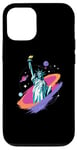 Coque pour iPhone 12/12 Pro Statue de la Liberté USA tenant une torche flamboyante avec des plantes