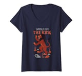 Femme Disney Villains Scar Lion King Long Live the King Heraldic T-Shirt avec Col en V