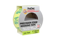 ProDec Advance ATMT008 48mm (2 inch) x 50m Low Tack Precision Edge Multi Surface Painters Masking Tape for Razor Sharp Lines with No Paint Bleed For Indoor Painting and Decorating, Green