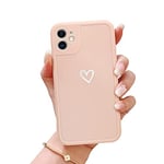 Newseego Compatible avec l'étui iPhone 12, étui en Silicone Souple en Forme de Coeur Mignon pour iPhone 12 Etui de Protection Antichoc en TPU pour iPhone 12 - Rose