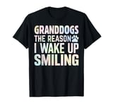 Granddogs the Reason i wake up Smiling Dog Grandpa T-Shirt