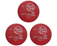 3x RedOne Red Aqua Hair Wax Full Force Maximum Control 150ml