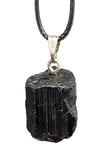 Black Tourmaline Necklace Pendant Raw Gemstone Schorl Stone Protection Small