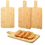 3 Pack Wood Cutting Boards, Wooden Chopping Board with Handle, Wood Cutting Board Serving Cutting Board Bulk for Kitchen Food Prep Vegetables Bread Sandwich, 40 x 20 CM