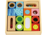 Tooky Toy Wooden Box Sensory Jigsaw Puzzle Multifunctional Shapes Sound Touch 12 El. Av Lumarko!