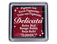 Tsukineko Small Ink Pad Ruby Red Delicata Petit Tampon encreur Rouge Rubis Taille S