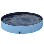 costoffs Paddling/Swimming Pools for Large/Small/Medium Dogs/Puppy Bath Tub for Garden/Indoor/Outdoor Foldable/Folding Pool Blue, XXL 160 x 30 cm
