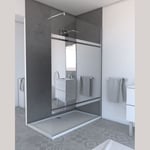 Paroi de douche 140 cm - Bande miroir  