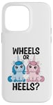 Coque pour iPhone 14 Pro Max Wheels Or Heels Licorne Sexe Révélez Future Parent Papa Maman