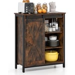 Buffet Cuisine, Armoire de Rangement Cuisine avec Porte Coulissante, 70 x 30 x 81 cm, 6 Compartiments Etagères Réglables, Style Campagnard, Meuble de