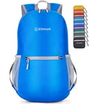 ZOMAKE Sac a Dos Pliable Ultra Léger - Sac à Dos Pliable De Randonnée Petit Packable Daypack 20L Pour Femme Homme Sports Et Plein Air(Bleu Foncé)