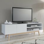 Le Quai Des Affaires - Meuble tv home 160cm 2 portes 1 niche / Blanc/ 160x42x50 cm