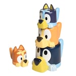 Tomy Toomies Tasses Gigognes Famille Bluey avec Chilli, Bandit, Bingo et Bluey - Tasses gigognes et empilables pour Le Bain - sous Licence Officielle Bluey - Jouets de Bain pour bébé pour +18 Mois