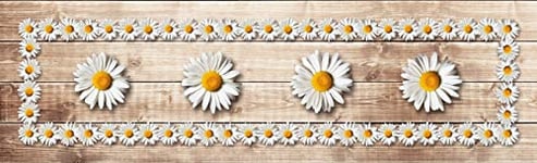 Doge Milano - Kitchen runner, 100% Made in Italy, Stain-resistant carpet with digital printing, Non-slip and washable runner, Model Flowers - Enoch, cm 240x52