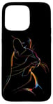 iPhone 15 Pro Max Vibrant Cat Silhouette Line Drawing Beauty Case