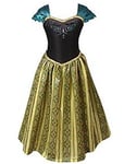 ELSA & ANNA Robe Princesse pour Filles - Déguisement Reine des Neiges pour Filles - Robe Princesse Filles pour Fêtes, Anniversaires, Déguisements & Halloween - Deguisement Robe de Princesse - 5-6 ans