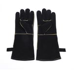 Gants résistants à la chaleur extrême et au feu, en cuir avec coutures en kevlar, parfaits pour la cheminée, la cuisinière, le four, le grill, la