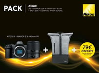 Pack Exclusif Fnac Appareil photo hybride Nikon Z50 II Noir + Nikkor Z DX 18-140 mm f/3.5-6.3 VR + sac à dos + 2H cours à distance Nikon School