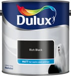 Dulux Smooth Emulsion Matt Paint - Rich Black - 2.5L - Walls and Ceiling