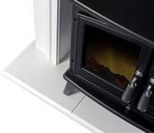 Adam Florence Stove Fireplace in Pure White with Woodhouse Electric Stove in ...