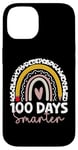 Coque pour iPhone 14 100 Days Smarter Teacher Rainbow, 100e journée d'école