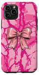 Coque pour iPhone 11 Pro Nœud rose camouflage pour fille