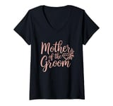 Womens Mother of the Groom Wedding Shower Mom from Groom V-Neck T-Shirt