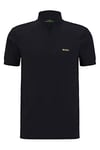 BOSS Mens Pariq Slim-fit Polo Shirt in Comfort-Stretch Material Black