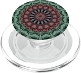 Mandala floral fantaisie rose, vert aqua PopSockets PopGrip pour MagSafe