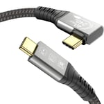 Cable USB 4 pour Cable Thunderbolt 4 2m,240W,40 Gbps,Transmission Vidéo 8K@60Hz Câble USB-C vers USB-C pour Thunderbolt 3,Display,iPhone 15Pro,MacBook,Docking Station,SSD(90 Degrés)