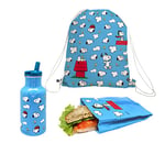 NERTHUS FIH 1062 Set sac à dos + sac sandwich + bouteille en aluminium Snoopy