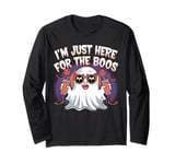 I’m Just Here for the Boos Halloween Women Ghost Cute Funny Long Sleeve T-Shirt