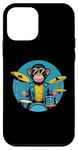 Coque pour iPhone 12 mini Singe mignon jouant de la batterie art graphique musicien animal