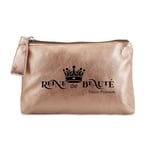 Trousse de maquillage dore pochette reine de beaute personnalisee