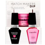 Match Makers Plus Dip - Punch Sorbet by Cuccio Colour for Women - 3 Pc 1.6oz Pro Powder Polish Dip System, 0.44oz Veneer Soak Off Gel, 0.43oz Colour Nail Polish