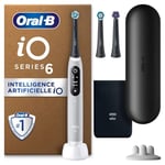 Oral-B iO 6N Brosse À Dents Électrique Grise Pour Adultes, 5 Modes Avec Blancheur Et Soin Des Gencives, Brossette Douce Et Ronde, 3 Embouts De Rechange, 1 Chargeur, 1 Étui De Voyage