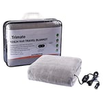 Trimate Couverture chauffante électrique en Peluche 3 réglages de Chaleur, arrêt Automatique, Lavable, 140 x 101,6 cm, se Branche sur la Prise de Voiture 12 V et Camion 24 V, idéale pour Temps Froid,