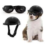 Hundhjälm Goggles Set Husdjurshjälm Solglasögon Hundar Justerbar Hund