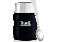 Style Thermos For Food With Folding Spoon And Cup - Dark Blue 470 Ml