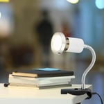Etc-shop - Lampe à pince blanche Lampe à pince Lampe à pince led avec prise, lampe de table, liseuse, spot mobile, métal blanc, 1x led 3W 250Lm