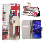 Huawei Mate 20 Lite mönstrat flipfodral i läder - Big Ben Och Brittisk Flagga