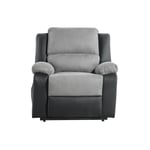 Relaxxo - Fauteuil de Relaxation Releveur électrique 1 place Microfibre et Simili leo - Gris et Noir - Gris/noir