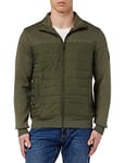 Tommy Hilfiger Men Mix Media Knitted Cardigan with Zip, Green (Army Green), L