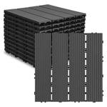 Clanmacy Dalle de terrasse Dalles de jardin clipsables Revêtement Carrelage 30x30 anthracite 33pcs DALLAGE