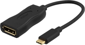 DELTACO USB 3.1 to DisplayPort adapter, USB type C - DP female , black