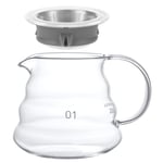 Clear Glass Coffee Carafe Server Coffee Pot with Lip V60 Japness Coffee Jug for Moka Hand Pour Heat Resistant Drip Kettle Teapot Coffee Cup Decanter Utensils 360ML