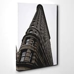 Big Box Art Canvas Print Wall Art Flatiron Building New York City (4) | Mounted & Stretched Box Frame Picture | Home Decor for Kitchen, Living Room, Bedroom, Hallway, Multi-Colour, 20x14 Inch