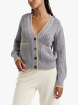 Chinti & Parker Cashmere Summer Stitch Cardigan, Grey