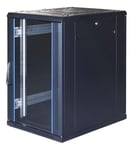 System G, 19" lattiakaappi, 18U, 600 x 1000, lasiovi ed., metalliovi tak., 800 kg, musta