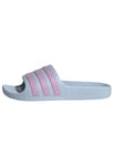 adidas Adilette Aqua Slides Kids TOBOGGANS, Glow Blue/Bliss Lilac/Glow Blue, 31.5 EU